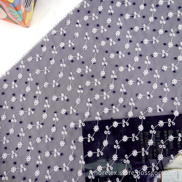 Woven 100% Polyester Tulle Embroidered Fabric